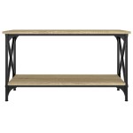 vidaXL Măsuță cafea, stejar sonoma, 80x45x45 cm lemn prelucrat și fier vidaXL Măsuță cafea, stejar sonoma, 80x45x45 cm lemn prelucrat și fier