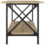 vidaXL Măsuță cafea, stejar sonoma, 80x45x45 cm lemn prelucrat și fier vidaXL Măsuță cafea, stejar sonoma, 80x45x45 cm lemn prelucrat și fier