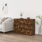 vidaXL Dulap, stejar fumuriu, 91x29,5x65 cm, lemn compozit