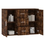 vidaXL Dulap, stejar fumuriu, 91x29,5x65 cm, lemn compozit