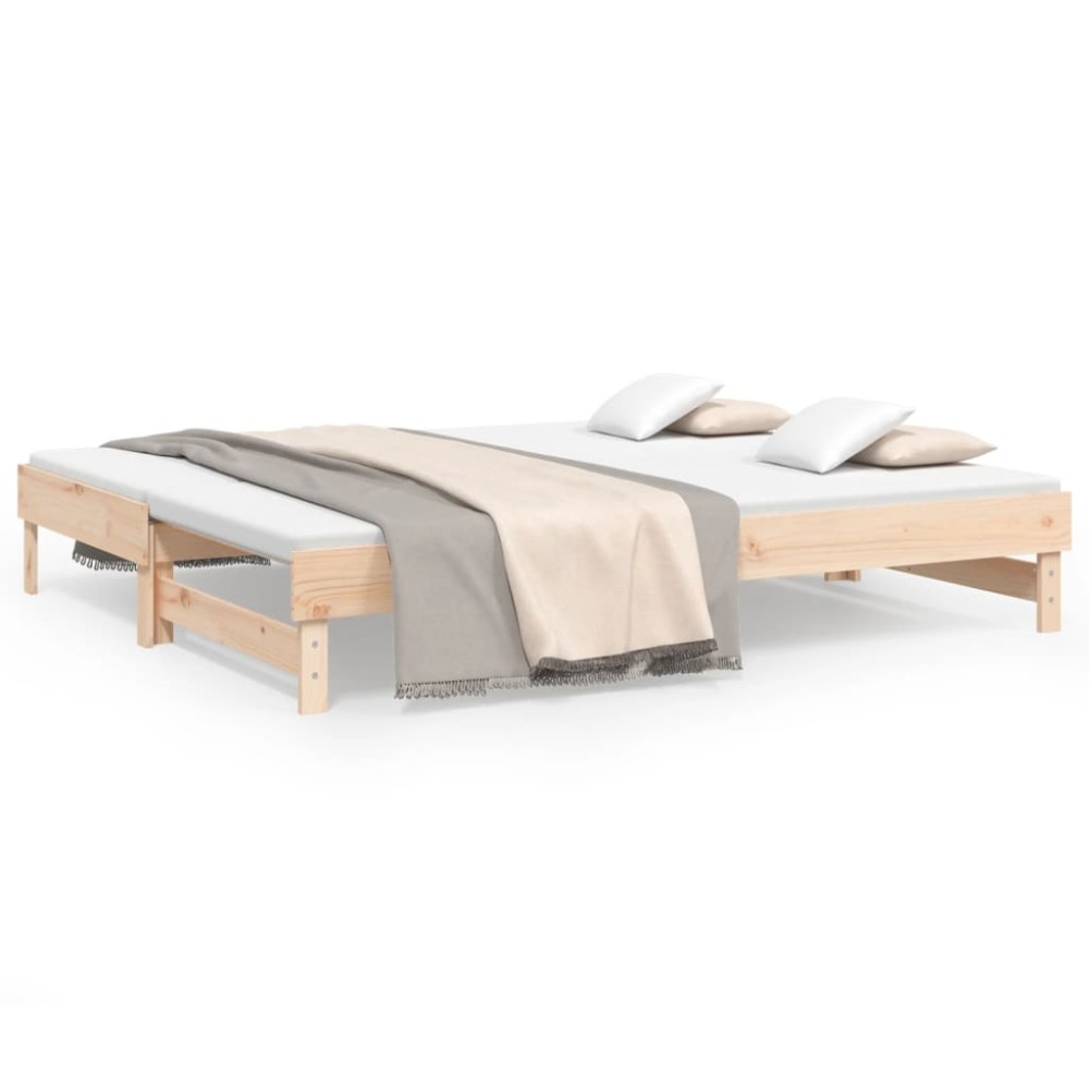 vidaXL Pat de zi extensibil, 2x(90x200) cm, lemn masiv de pin