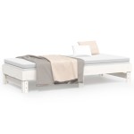 vidaXL Pat de zi extensibil, alb, 2x(90x200) cm, lemn masiv de pin