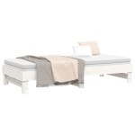 vidaXL Pat de zi extensibil, alb, 2x(90x200) cm, lemn masiv de pin