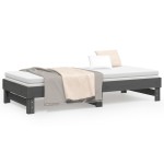 vidaXL Pat de zi extensibil, gri, 2x(90x200) cm, lemn masiv de pin