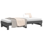 vidaXL Pat de zi extensibil, gri, 2x(90x200) cm, lemn masiv de pin