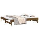 vidaXL Pat de zi extensibil, maro miere, 2x(90x200) cm, lemn masiv pin
