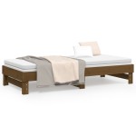 vidaXL Pat de zi extensibil, maro miere, 2x(90x200) cm, lemn masiv pin