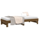 vidaXL Pat de zi extensibil, maro miere, 2x(90x200) cm, lemn masiv pin