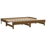 vidaXL Pat de zi extensibil, maro miere, 2x(90x200) cm, lemn masiv pin