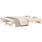 vidaXL Pat de zi extensibil, 2x(80x200) cm, lemn masiv de pin