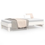 vidaXL Pat de zi extensibil, alb, 2x(90x190) cm, lemn masiv de pin