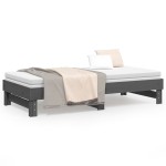 vidaXL Pat de zi extensibil, gri, 2x(90x190) cm, lemn masiv de pin
