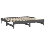 vidaXL Pat de zi extensibil, gri, 2x(90x190) cm, lemn masiv de pin