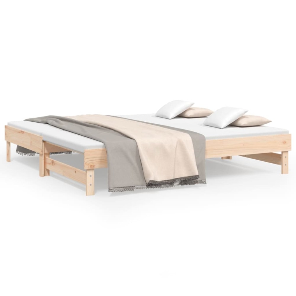 vidaXL Pat de zi extensibil, 2x(75x190) cm, lemn masiv de pin