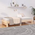 vidaXL Pat de zi extensibil, 2x(75x190) cm, lemn masiv de pin