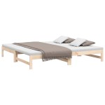 vidaXL Pat de zi extensibil, 2x(100x200) cm, lemn masiv de pin