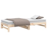 vidaXL Pat de zi extensibil, 2x(100x200) cm, lemn masiv de pin