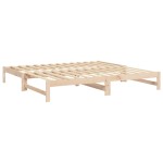 vidaXL Pat de zi extensibil, 2x(100x200) cm, lemn masiv de pin
