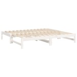 vidaXL Pat de zi extensibil, alb, 2x(90x190) cm, lemn masiv de pin