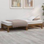 vidaXL Pat de zi extensibil maro miere 2x(90x190) cm lemn masiv de pin