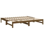 vidaXL Pat de zi extensibil maro miere 2x(90x190) cm lemn masiv de pin