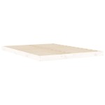 vidaXL Cadru de pat dublu, alb, 135x190 cm, lemn masiv de pin