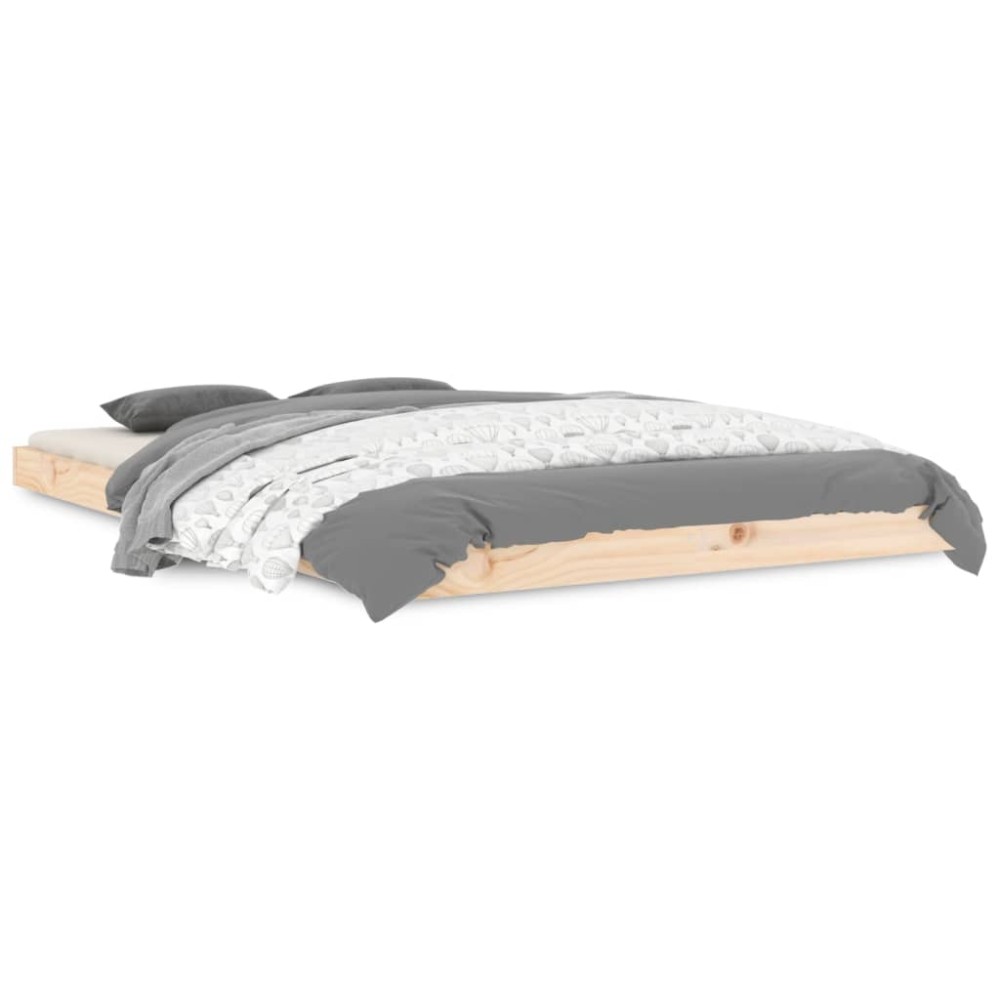 vidaXL Cadru de pat 120x190 cm, mic, dublu, lemn masiv de pin