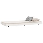 vidaXL Cadru de pat fără saltea, alb, 75x190 cm, lemn masiv de pin