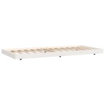 vidaXL Cadru de pat fără saltea, alb, 75x190 cm, lemn masiv de pin