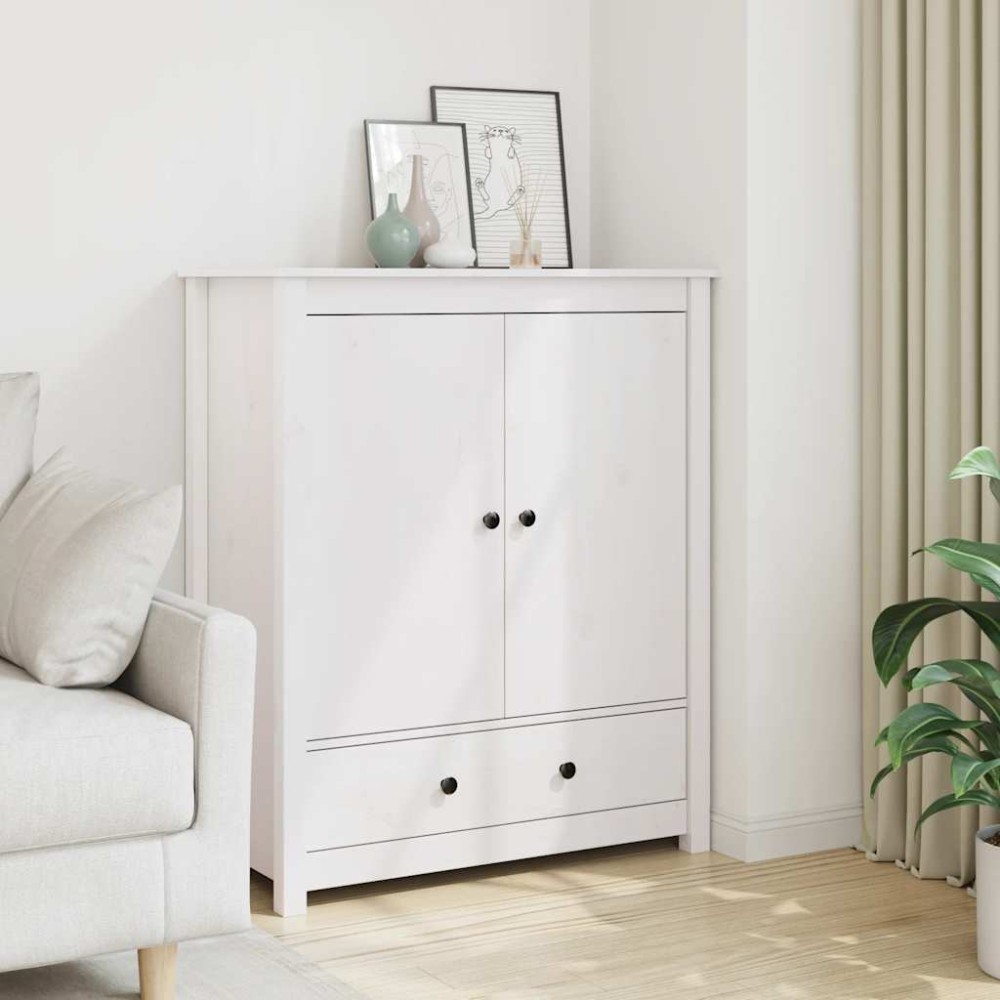 vidaXL Dulap, alb, 83x41,5x100 cm, lemn masiv de pin