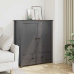 vidaXL Dulap, gri, 83x41,5x100 cm, lemn masiv de pin