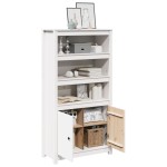 vidaXL Dulap înalt, alb, 80x35x154 cm, lemn masiv de pin