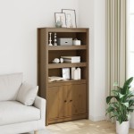 vidaXL Dulap înalt, maro miere, 80x35x154 cm, lemn masiv de pin