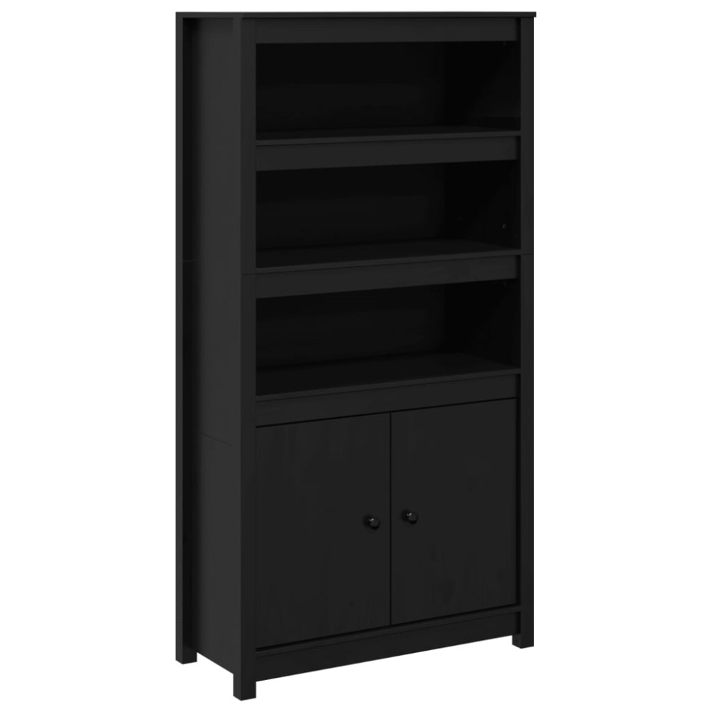 vidaXL Dulap înalt, negru, 80x35x154 cm, lemn masiv de pin