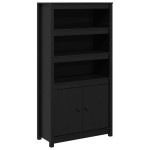 vidaXL Dulap înalt, negru, 80x35x154 cm, lemn masiv de pin
