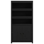 vidaXL Dulap înalt, negru, 80x35x154 cm, lemn masiv de pin