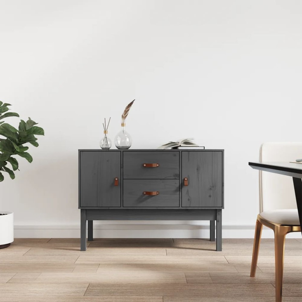 vidaXL Servantă, gri, 110x40x78 cm, lemn masiv de pin