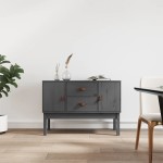 vidaXL Servantă, gri, 110x40x78 cm, lemn masiv de pin