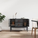 vidaXL Servantă, gri, 110x40x78 cm, lemn masiv de pin