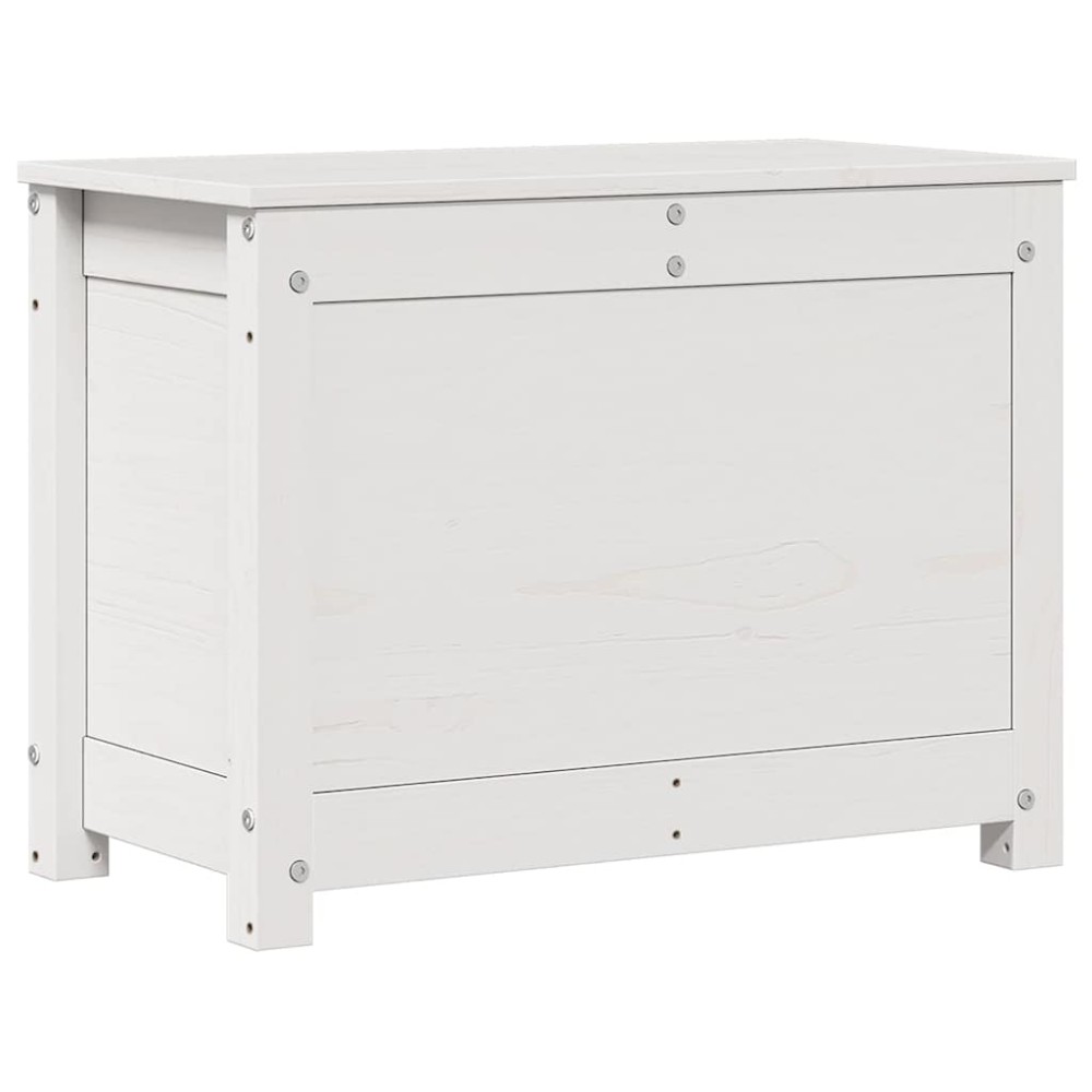 vidaXL Cutie de depozitare, alb, 60x32x45,5 cm, lemn masiv de pin