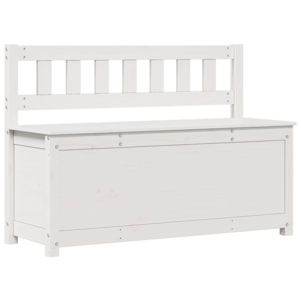 vidaXL Bancă, alb, 110x41x76,5 cm, lemn masiv de pin