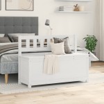 vidaXL Bancă, alb, 110x41x76,5 cm, lemn masiv de pin vidaXL Bancă, alb, 110x41x76,5 cm, lemn masiv de pin