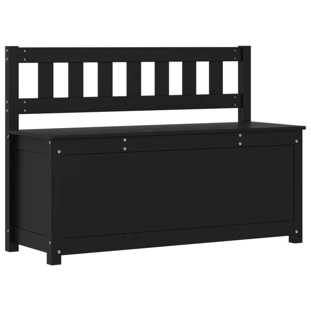 vidaXL Bancă, negru, 110x41x76,5 cm, lemn masiv de pin