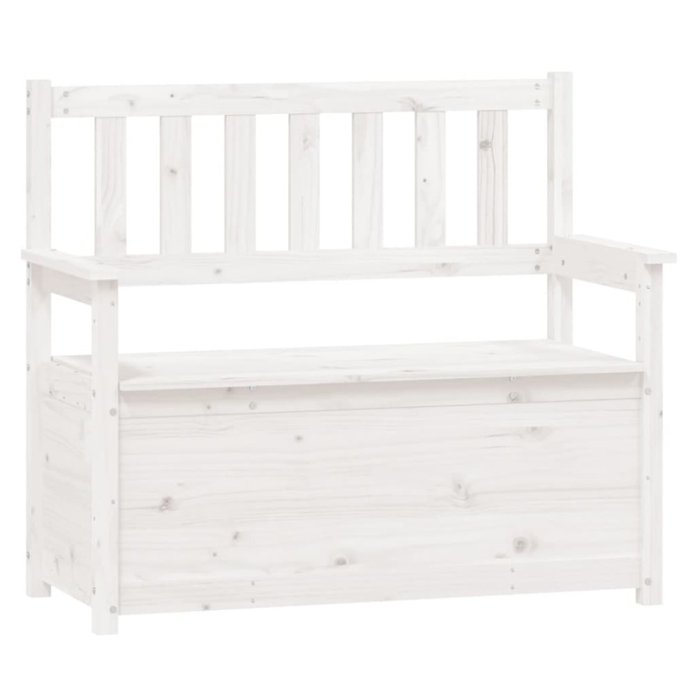 vidaXL Bancă, alb, 112,5x51,5x96,5 cm, lemn masiv de pin