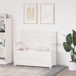 vidaXL Bancă, alb, 112,5x51,5x96,5 cm, lemn masiv de pin vidaXL Bancă, alb, 112,5x51,5x96,5 cm, lemn masiv de pin