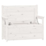 vidaXL Bancă, alb, 112,5x51,5x96,5 cm, lemn masiv de pin vidaXL Bancă, alb, 112,5x51,5x96,5 cm, lemn masiv de pin