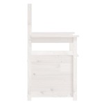 vidaXL Bancă, alb, 112,5x51,5x96,5 cm, lemn masiv de pin vidaXL Bancă, alb, 112,5x51,5x96,5 cm, lemn masiv de pin