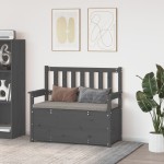 vidaXL Bancă, gri, 112,5x51,5x96,5 cm, lemn masiv de pin vidaXL Bancă, gri, 112,5x51,5x96,5 cm, lemn masiv de pin