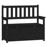 vidaXL Bancă, negru, 112,5x51,5x96,5 cm, lemn masiv de pin vidaXL Bancă, negru, 112,5x51,5x96,5 cm, lemn masiv de pin