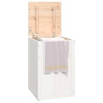 vidaXL Cutie de rufe, alb, 44x44x66 cm, lemn masiv de pin vidaXL Cutie de rufe, alb, 44x44x66 cm, lemn masiv de pin